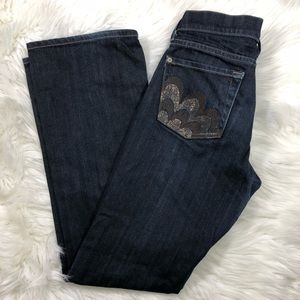 7 for All Mankind Dark Denim Wash Bootcut Jeans